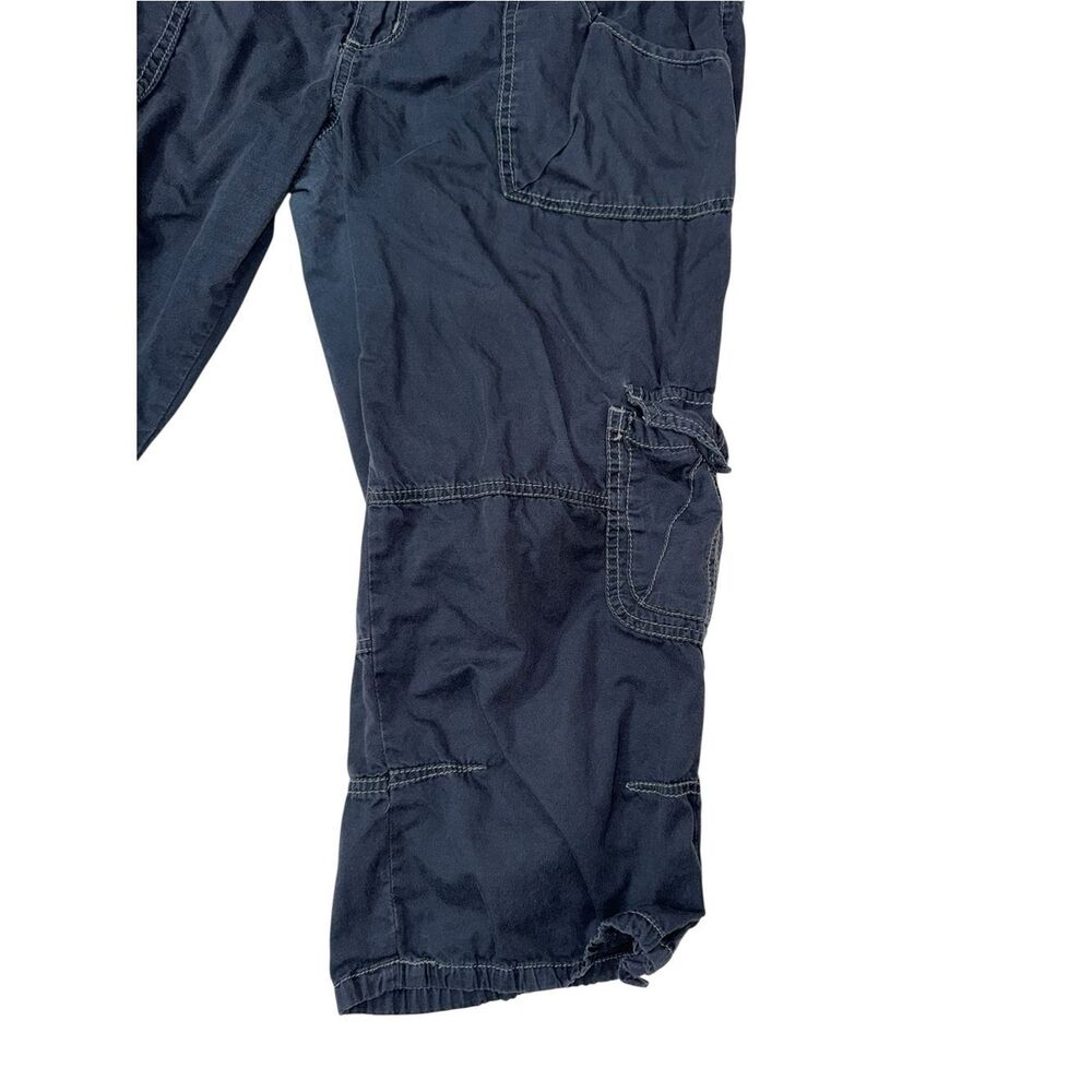 UNIONBAY Solid Navy Blue Cropped Capri Cargo Pants Pockets Drawstring - Picture 11 of 15